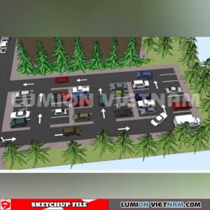 240809. Parking Lot Sketchup Exterior 3D Models