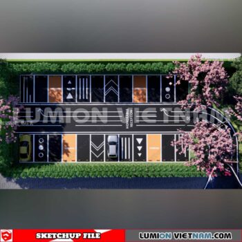 240809. Parking Lot Sketchup Exterior 3D Models