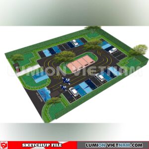 240809. Parking Lot Sketchup Exterior 3D Models