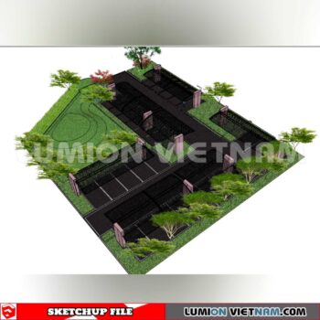 240809. Parking Lot Sketchup Exterior 3D Models