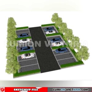 240809. Parking Lot Sketchup Exterior 3D Models