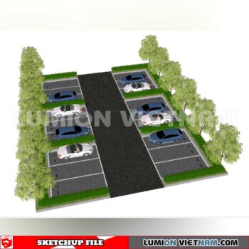 240809. Parking Lot Sketchup Exterior 3D Models