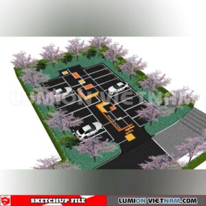 240809. Parking Lot Sketchup Exterior 3D Models