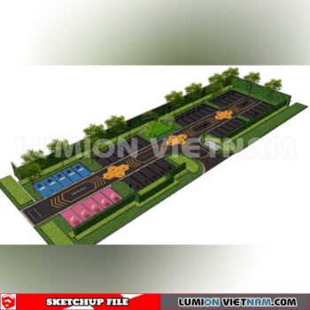 240809. Parking Lot Sketchup Exterior 3D Models