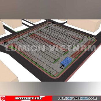 240809. Parking Lot Sketchup Exterior 3D Models