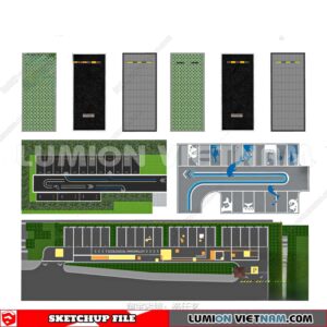 240809. Parking Lot Sketchup Exterior 3D Models