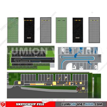 240809. Parking Lot Sketchup Exterior 3D Models