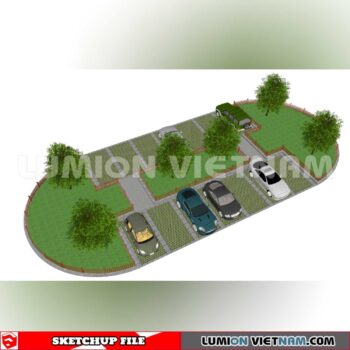 240809. Parking Lot Sketchup Exterior 3D Models