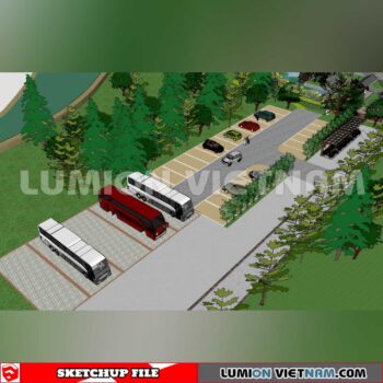 240809. Parking Lot Sketchup Exterior 3D Models
