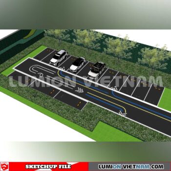 240809. Parking Lot Sketchup Exterior 3D Models