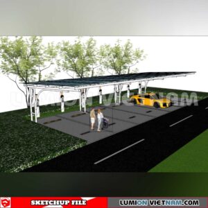 240809. Parking Lot Sketchup Exterior 3D Models