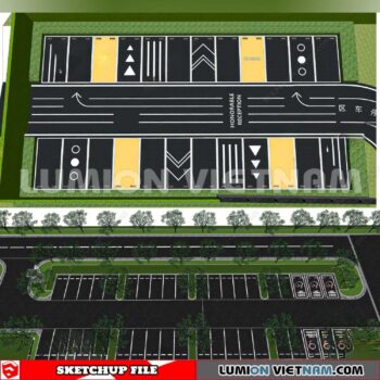 240809. Parking Lot Sketchup Exterior 3D Models