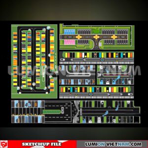 240809. Parking Lot Sketchup Exterior 3D Models