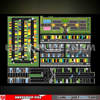 240809. Parking Lot Sketchup Exterior 3D Models