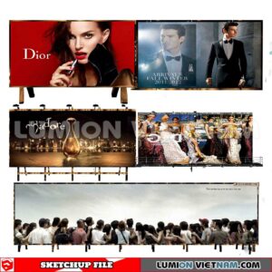 240926. Billboard Advertising Sketchup Exterior 3D Models