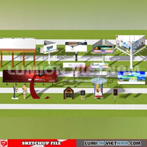 240926. Billboard Advertising Sketchup Exterior 3D Models