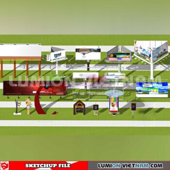 240926. Billboard Advertising Sketchup Exterior 3D Models
