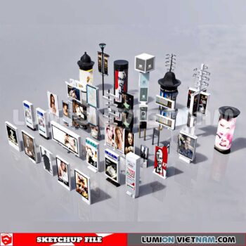 240926. Billboard Advertising Sketchup Exterior 3D Models