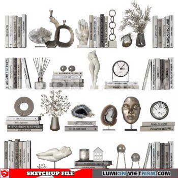 241204. Book Decor Sketchup 3D Models