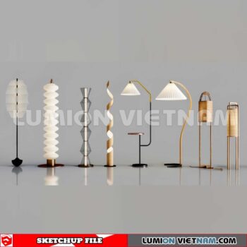 250120.  Floor lamp Sketchup 3D Models